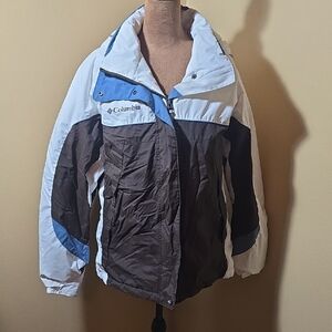 Columbia White and Brown Ski Jacket